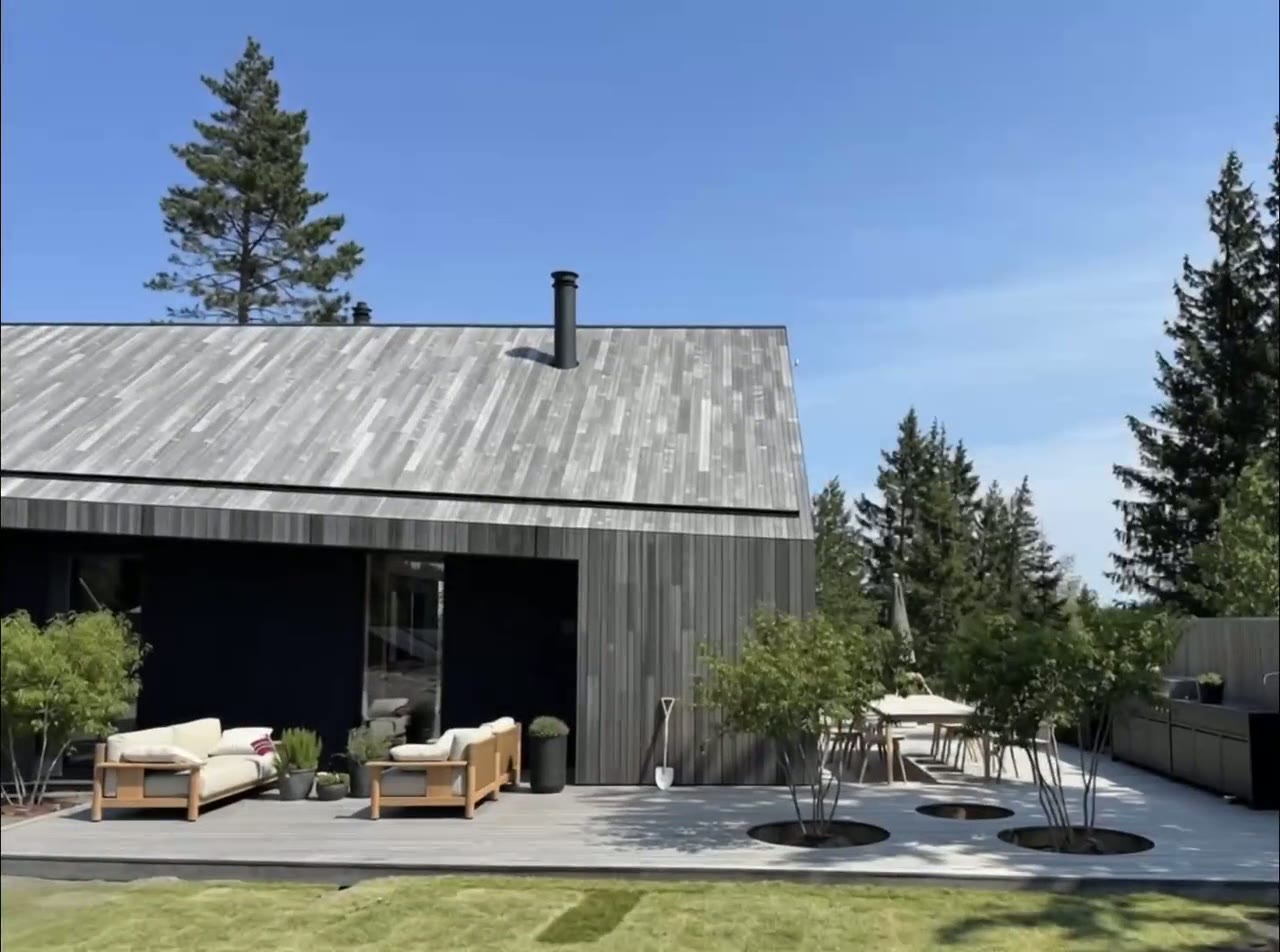 Moderne trebolig med terrasse